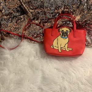 Red pug crossbody purse Marc tetro